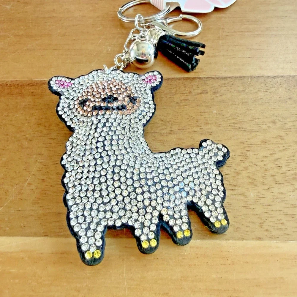 Yellow Large Gold Tone Purse-Shape Bling Key Chain Fob‎ Purse Charm NEW